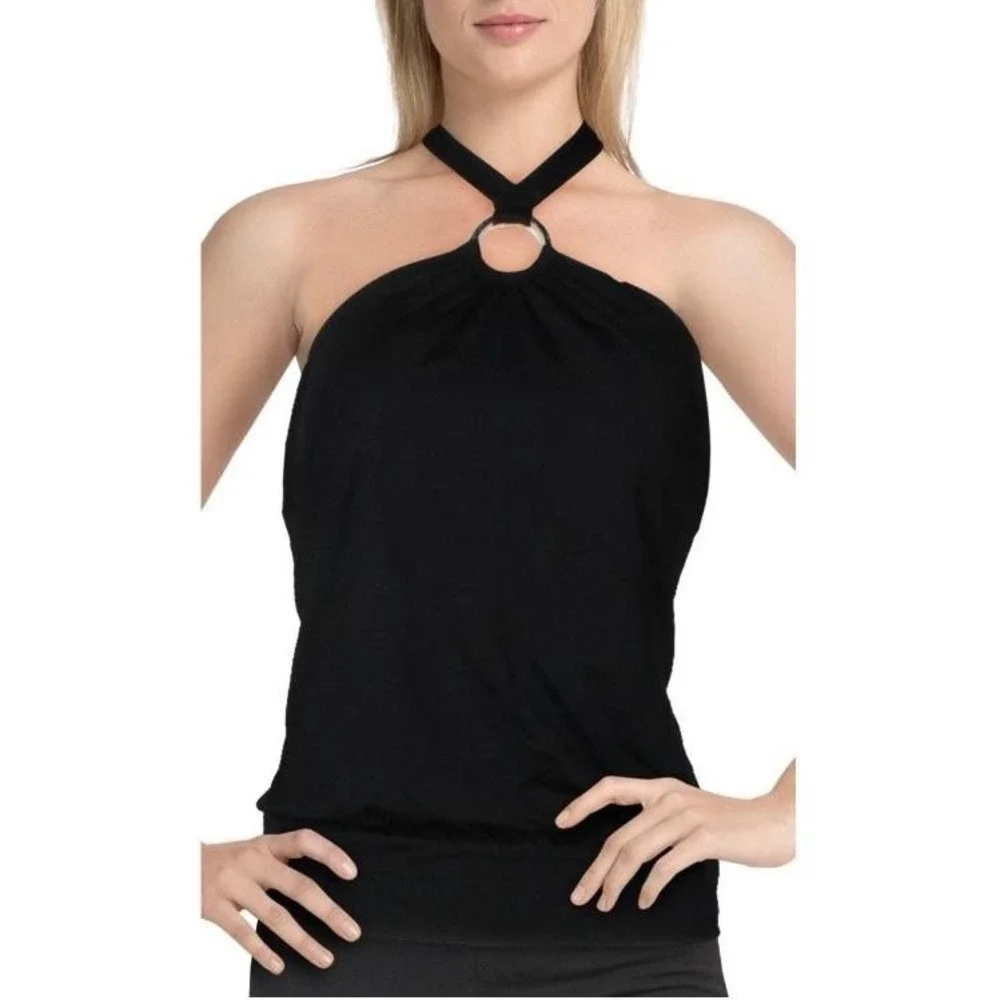 Michael‎ Kors Womens Halter Underwire Tankini Swim Top